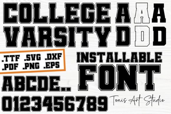 Ab College Outline: The Varsity Font SVG for Modern Design