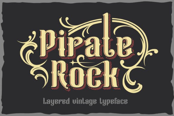 Pirate Rock: A Vintage Layered Font for Rugged Designs